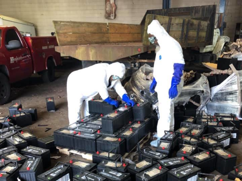 Hazmat Battery spill